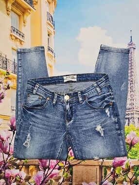 One‎ Teaspoon Freebird Distressed Zippered Ankle Capri Jeans Size 26
